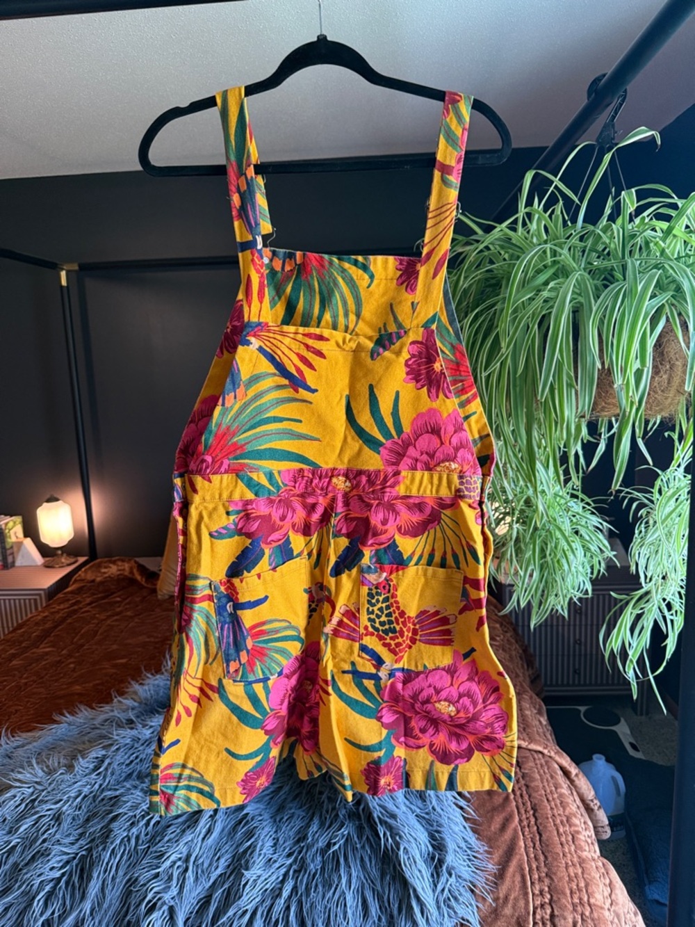 FARM Rio Yellow Floral short overalls - Picture 3 of 5